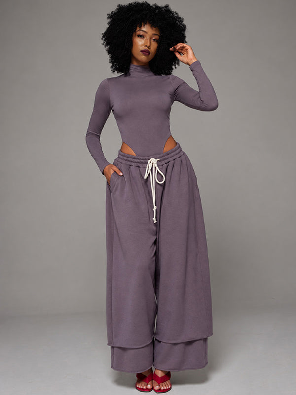 Wide-Leg Cropped Sweatpants