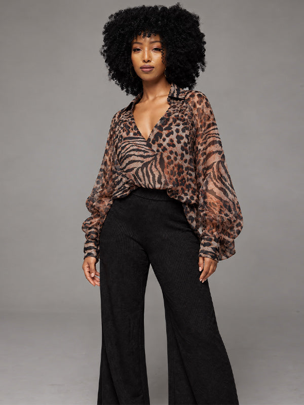 Leopard Sheer Blouse