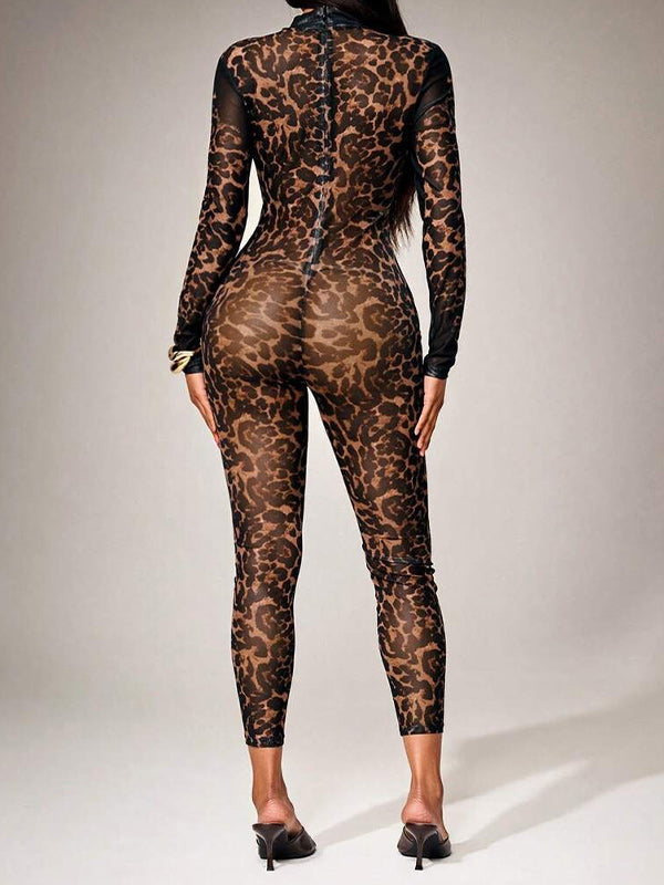 Leopard Sheer Jumpsuit