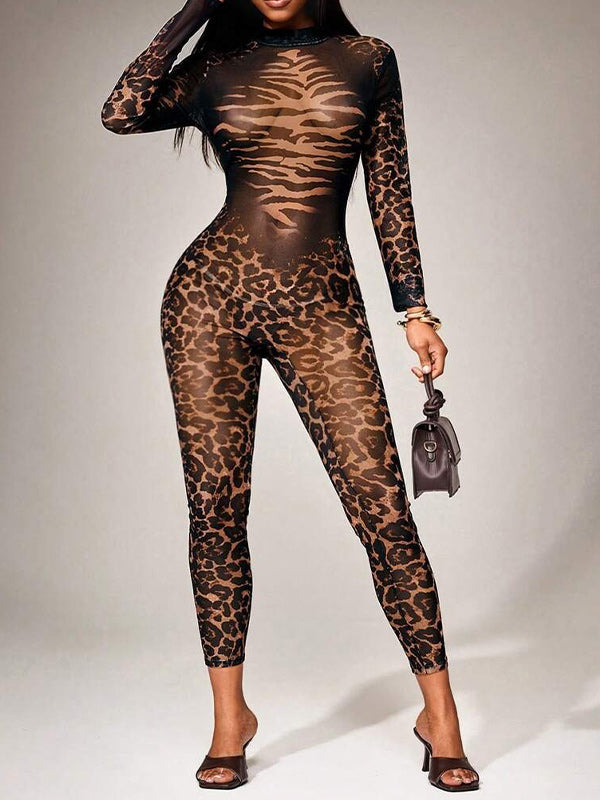 Leopard Sheer Jumpsuit
