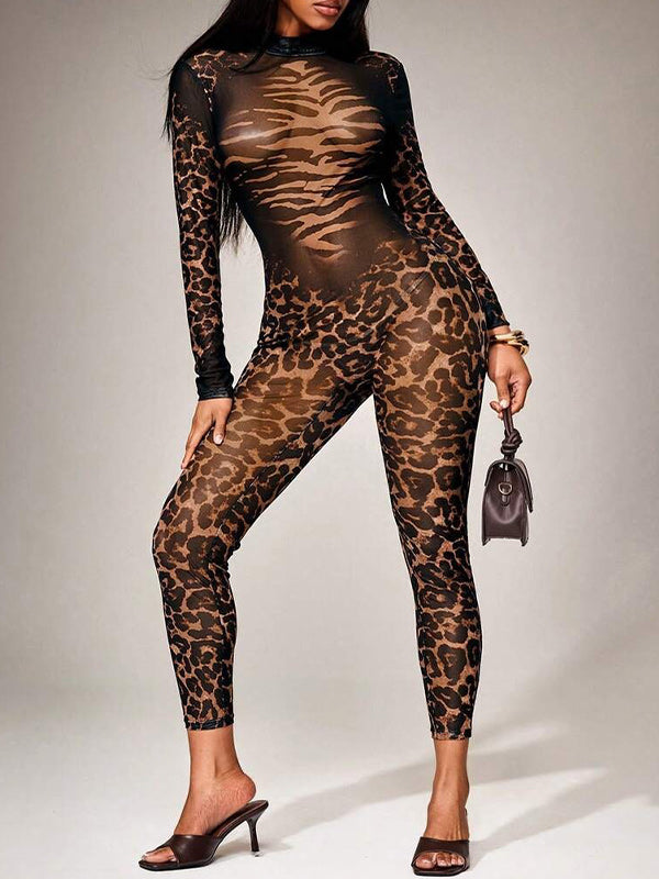 Leopard Sheer Jumpsuit