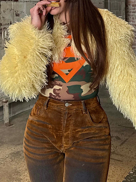 Faux-Fur Cropped Jacket