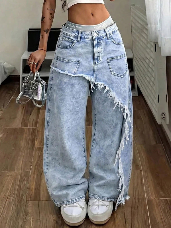 Overlapped Wide-Leg Jeans