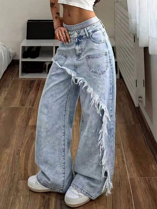Overlapped Wide-Leg Jeans