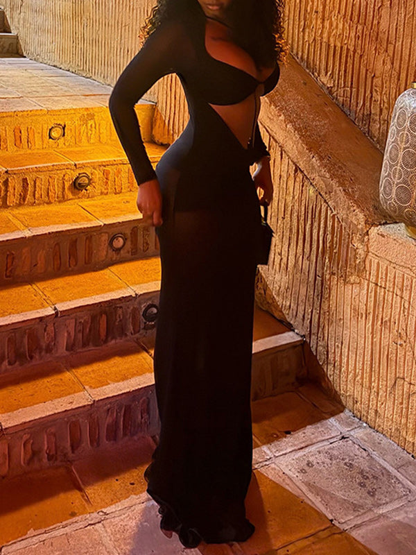 Sheer Combo Cutout Dress