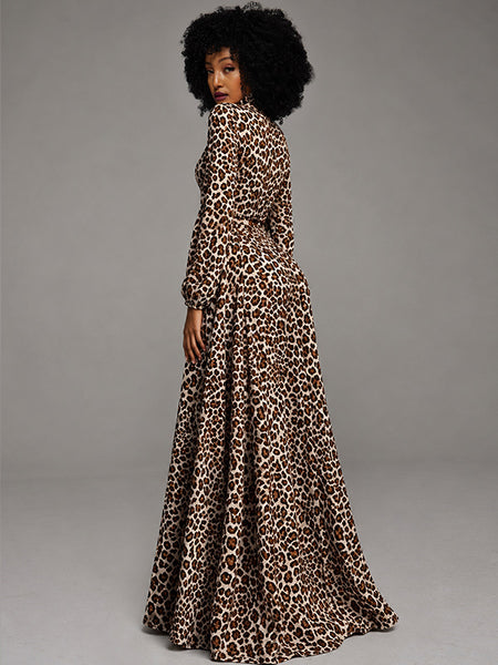 Leopard Button-Front Shirt Dress