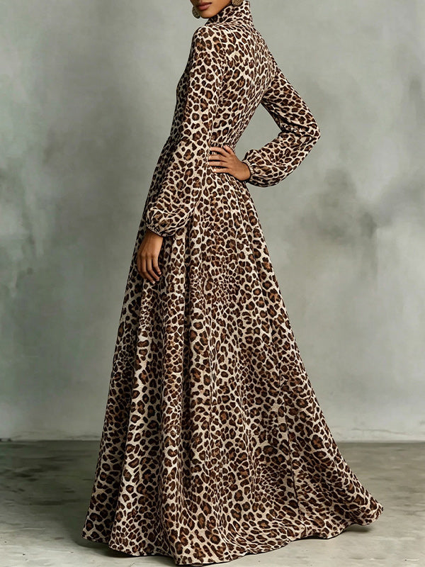 Leopard Button-Front Shirt Dress