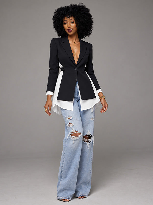 Two-Tone Combo Blazer
