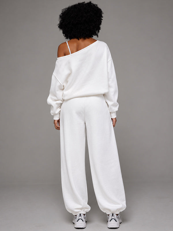 Boat-Neck Sweatshirt & Pants Set