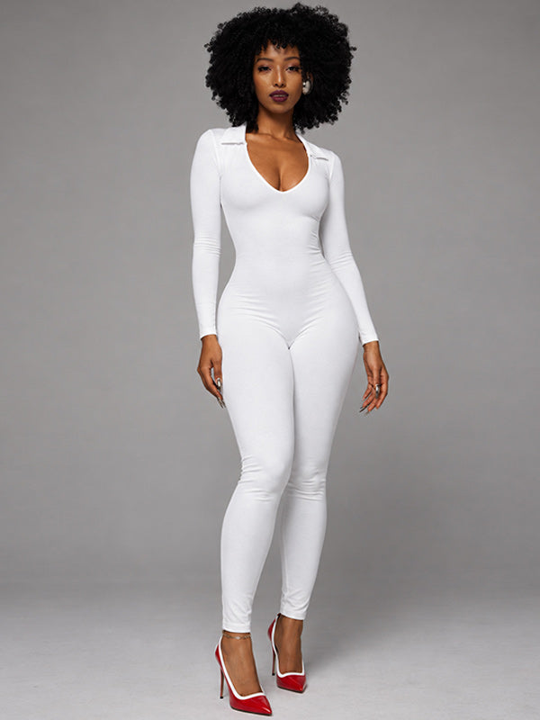 Lace-Up Skinny Jumpsuit
