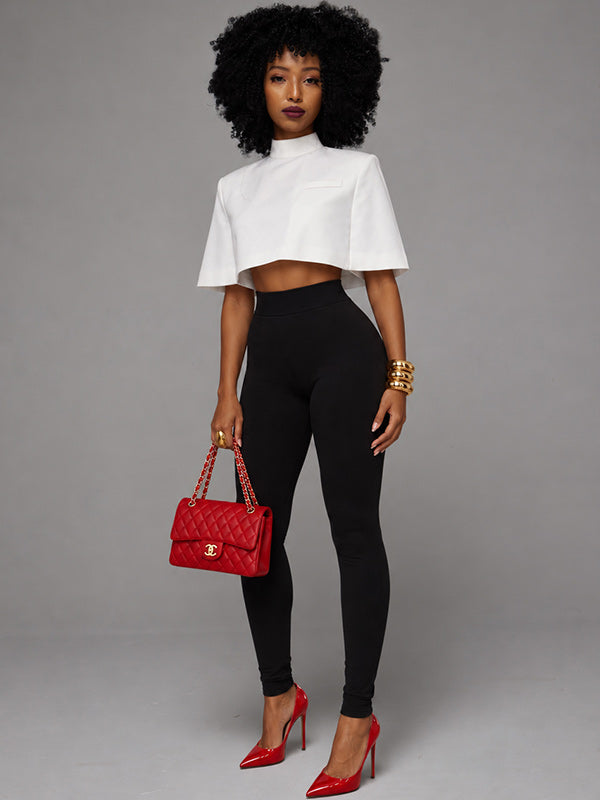 Mock-Neck Cape Top