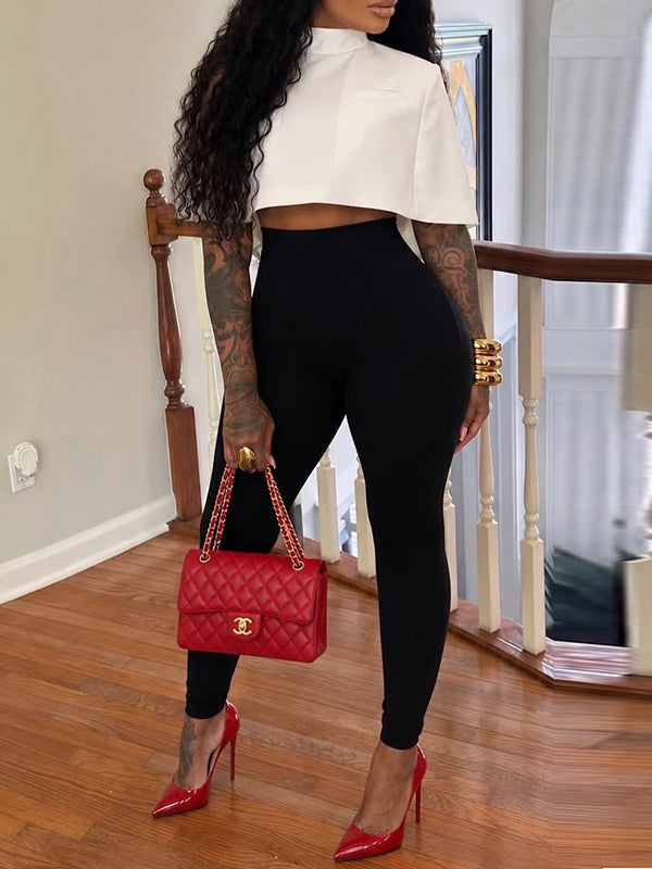 Mock-Neck Cape Top
