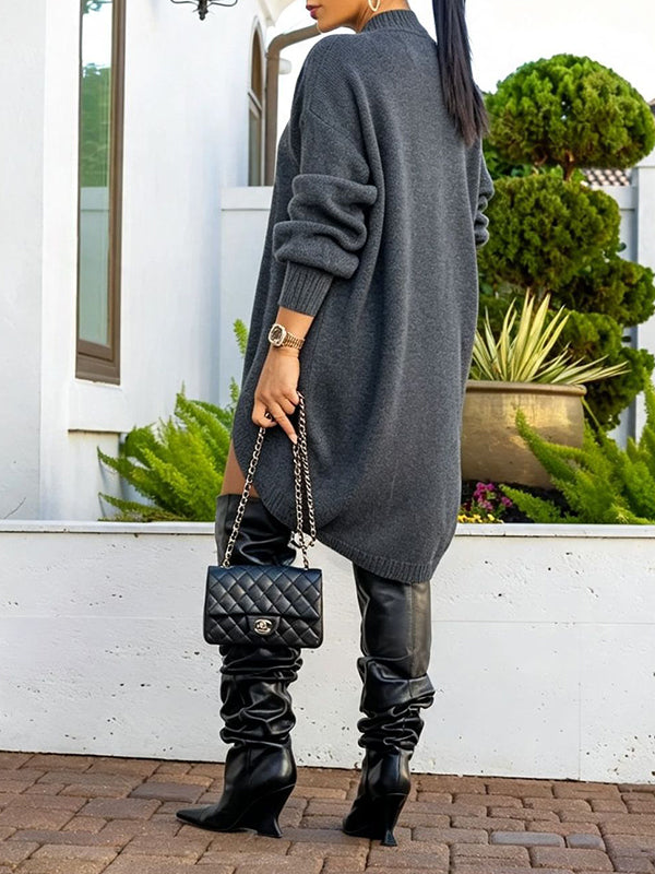 Knit Slit Tunic Top & Shorts Set