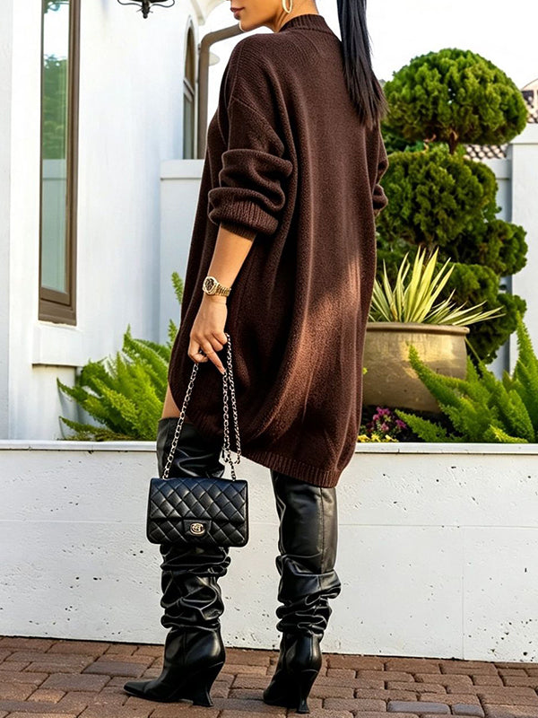 Knit Slit Tunic Top & Shorts Set