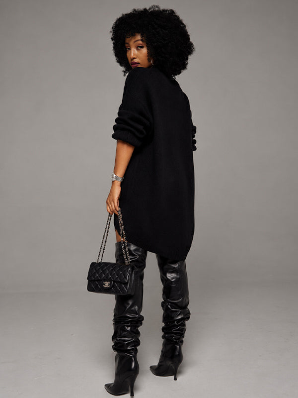 Knit Slit Tunic Top & Shorts Set