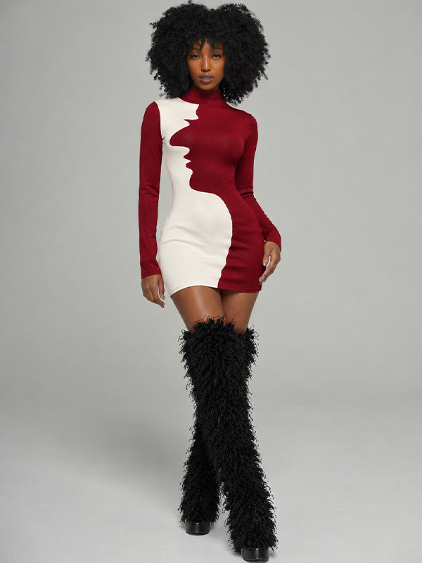 Two-Tone Bodycon Dress