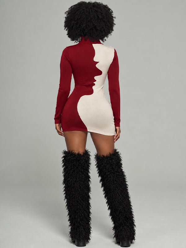 Two-Tone Bodycon Dress