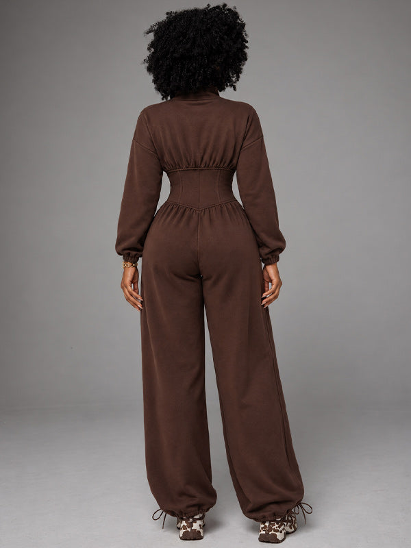 Zip-Front Wide-Leg Jumpsuit