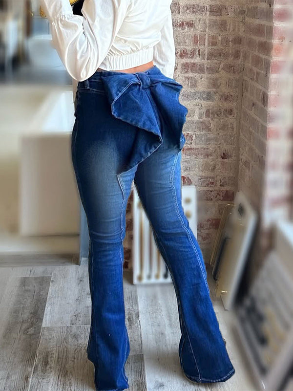 Bowknot Flared Jeans