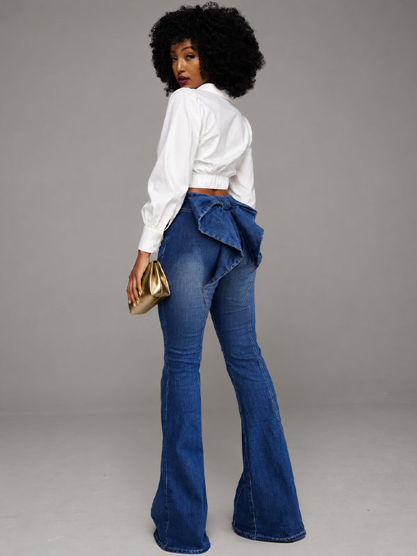 Bowknot Flared Jeans