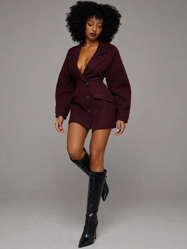 Belted Back Long Blazer