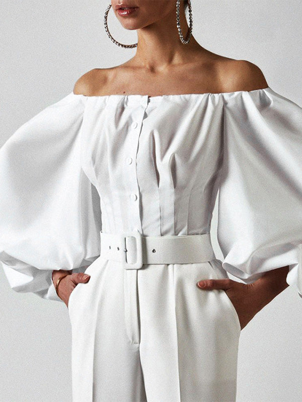 Off-Shoulder Puff-Sleeve Blouse