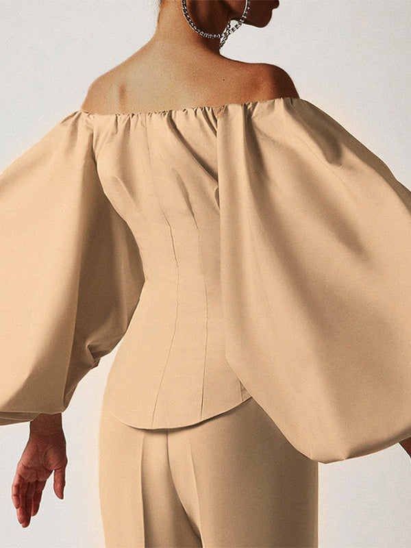 Off-Shoulder Puff-Sleeve Blouse