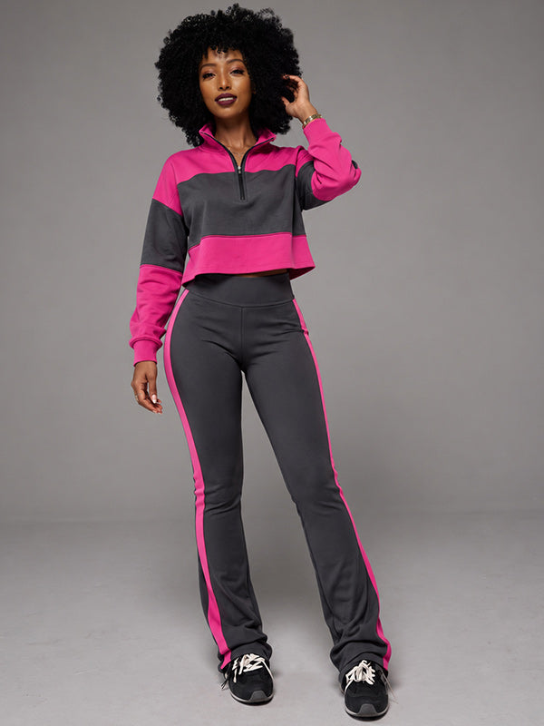 Two-Tone Zip Top & Pants Set