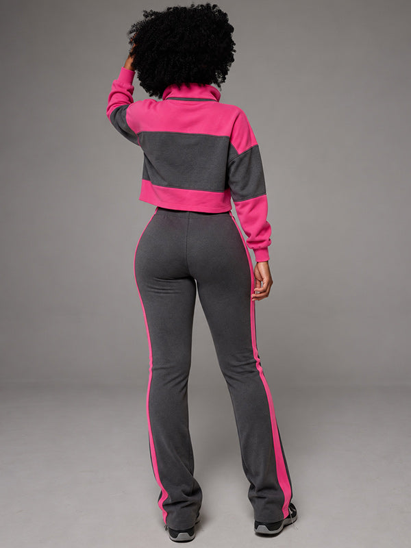 Two-Tone Zip Top & Pants Set