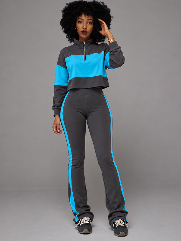 Two-Tone Zip Top & Pants Set
