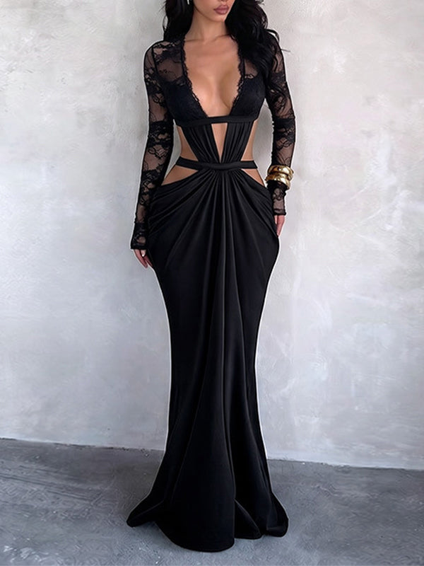 Lace Combo Cutout Bodycon Dress