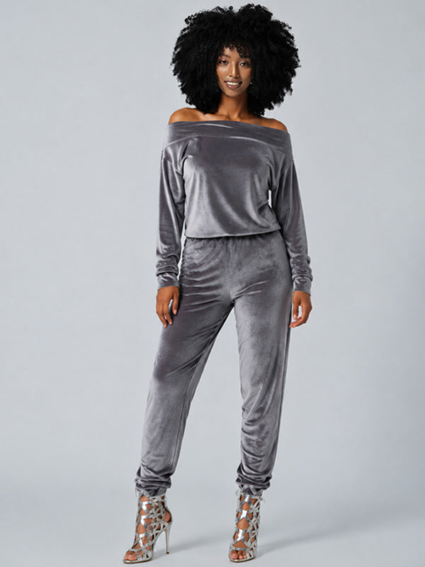 Off Shoulder Velvet Co-ord