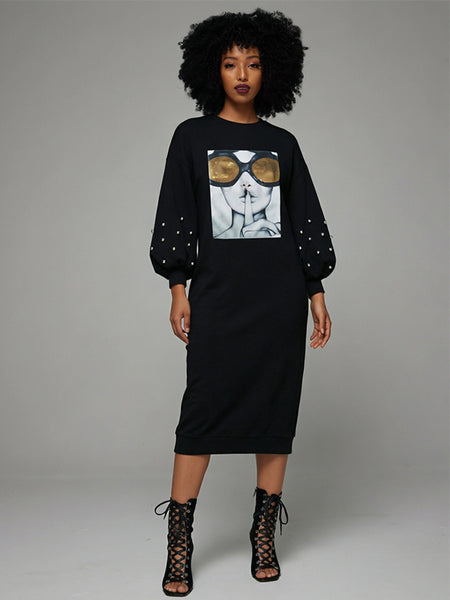 Quiet And Shine Sweatshirt Dress