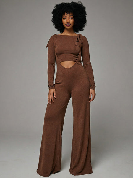 Cropped Top & Overalls Set