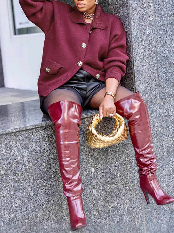 Solid Button-Front Cardigan