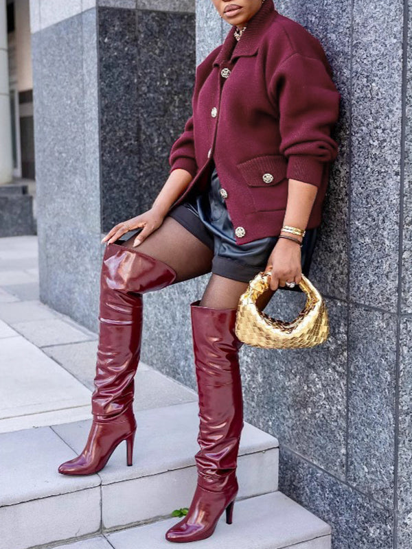 Solid Button-Front Cardigan