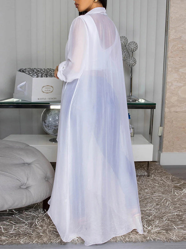 Chiffon Open-Front Duster