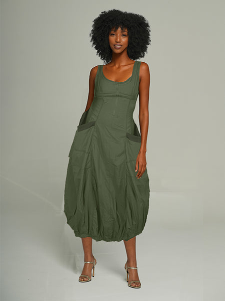 Sleeveless Cutout Cargo Dress