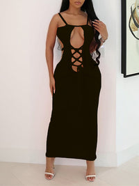 Knit Lace-Up Cami Dress