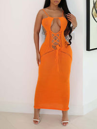 Knit Lace-Up Cami Dress