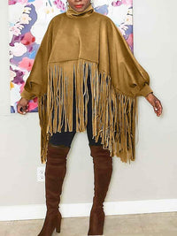 Fringe Combo Turtleneck Sweatshirt -- sold out