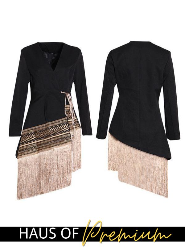 Fringe Combo Embroidered Blazer