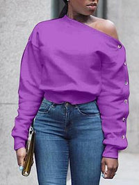 One Shoulder Button Sleeve Top