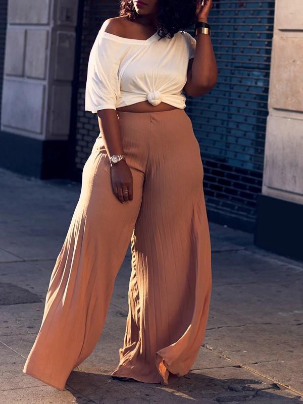 Pleated Wide-Leg Pants--sold out