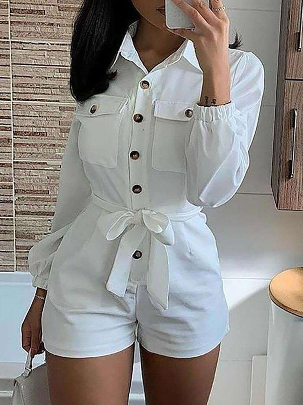 White Cargo Romper