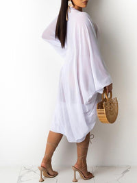 Lace-Up Sheer Tunic