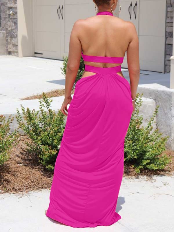 Halter Slit Dress