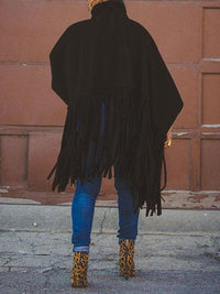 Fringe Combo Turtleneck Sweatshirt -- sold out