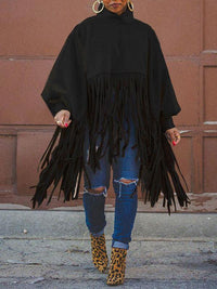 Fringe Combo Turtleneck Sweatshirt -- sold out