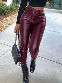 Black Faux-Leather Skinny Pants